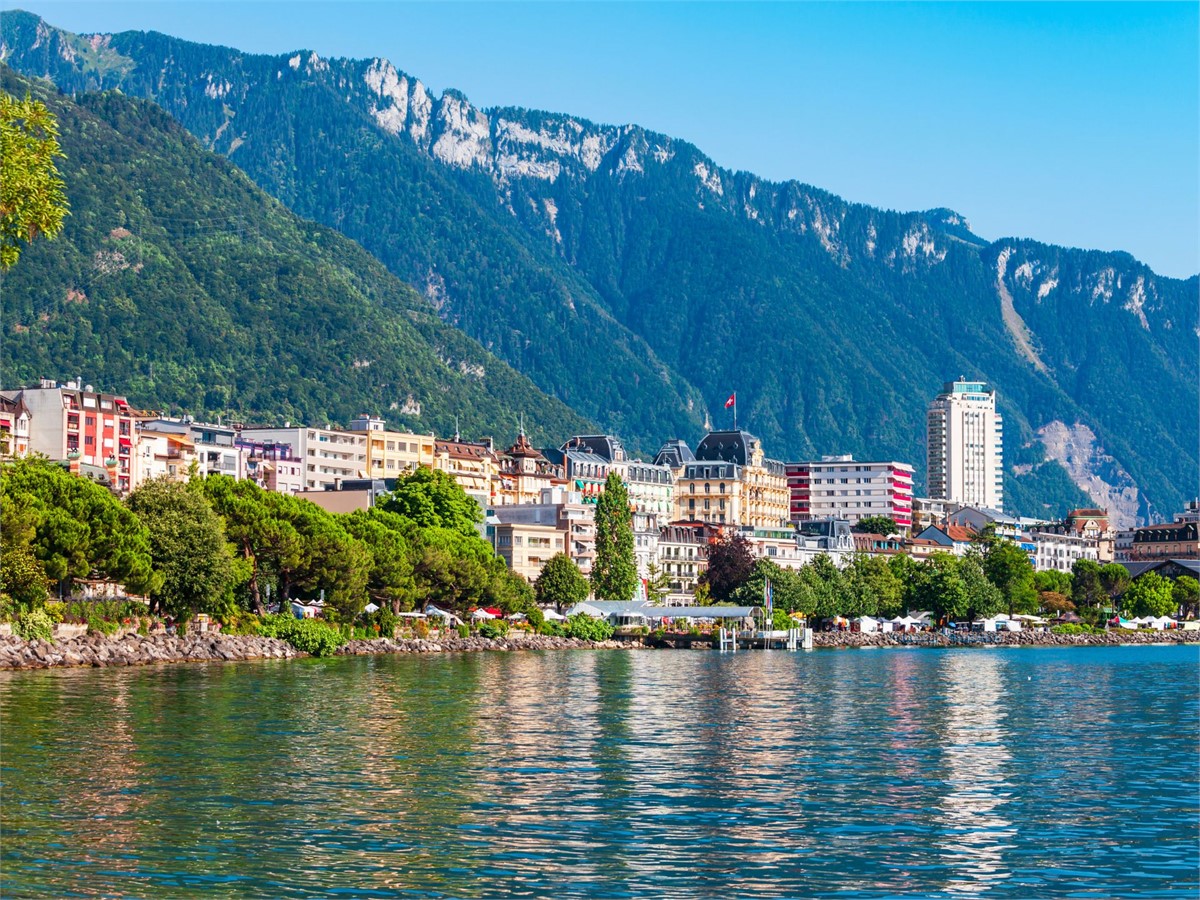 Montreux Town on lake Geneva